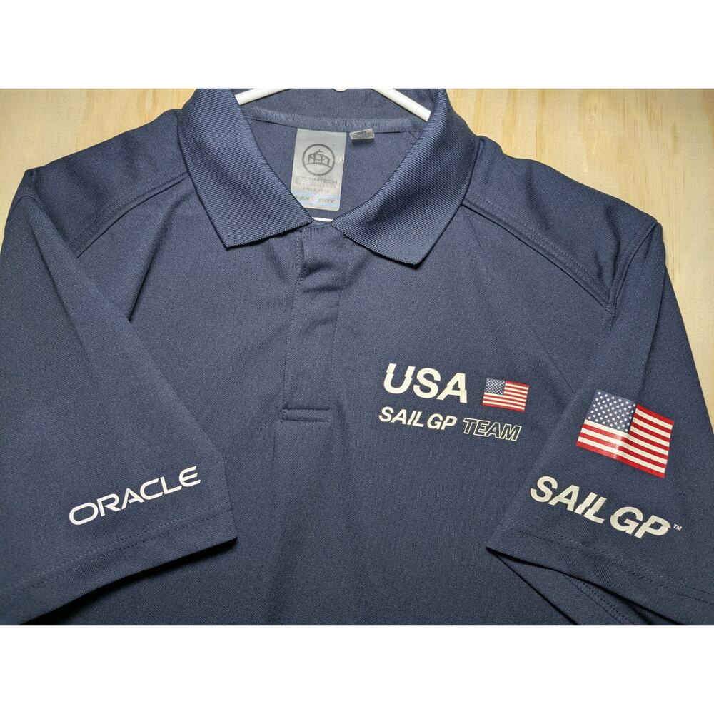 USA Sail Grand Prix Team Men's Large Oracle Navy Performance Polo Sail GP